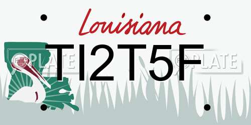 TI2T5F Louisiana License Plate