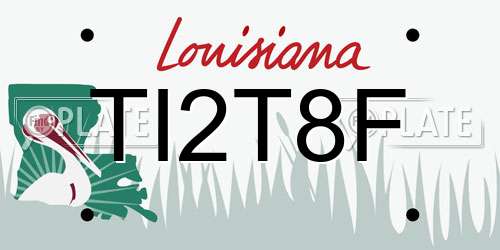 TI2T8F Louisiana License Plate