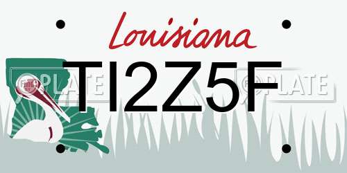 TI2Z5F Louisiana License Plate
