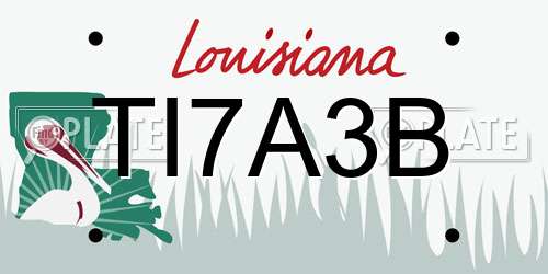 TI7A3B Louisiana License Plate