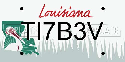 TI7B3V Louisiana License Plate