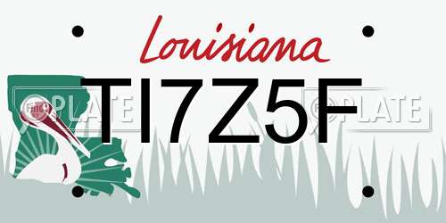 TI7Z5F Louisiana License Plate