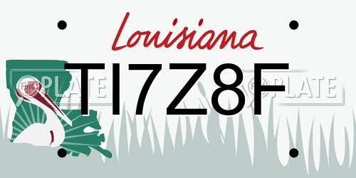 TI7Z8F Louisiana License Plate