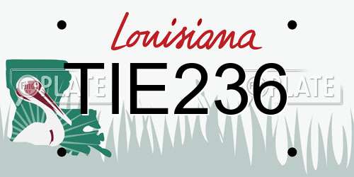 TIE236 Louisiana License Plate