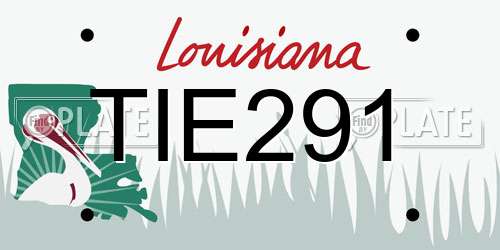 TIE291 Louisiana License Plate