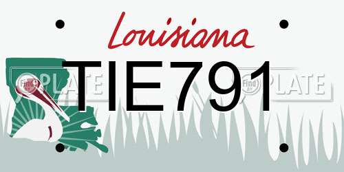 TIE791 Louisiana License Plate
