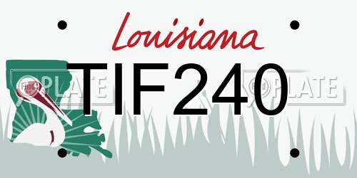 TIF240 Louisiana License Plate