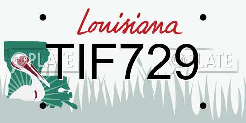 TIF729 Louisiana License Plate