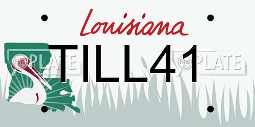 TILL41 Louisiana License Plate