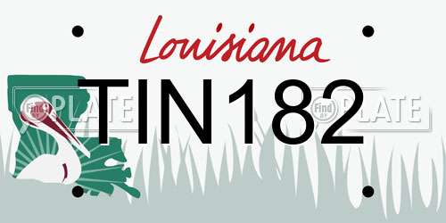 TIN182 Louisiana License Plate