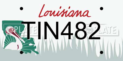 TIN482 Louisiana License Plate