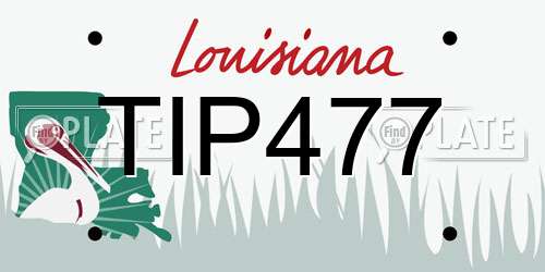 TIP477 Louisiana License Plate
