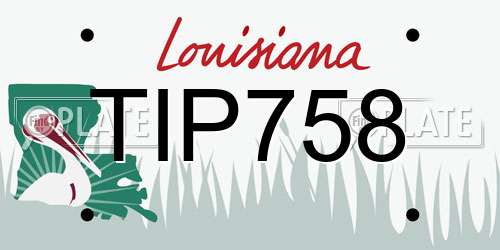 TIP758 Louisiana License Plate