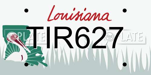 TIR627 Louisiana License Plate