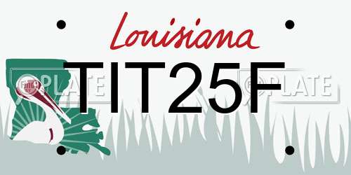 TIT25F Louisiana License Plate