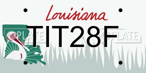 TIT28F Louisiana License Plate