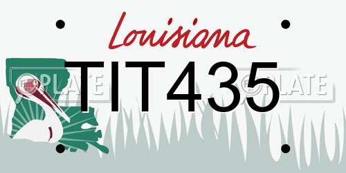 TIT435 Louisiana License Plate