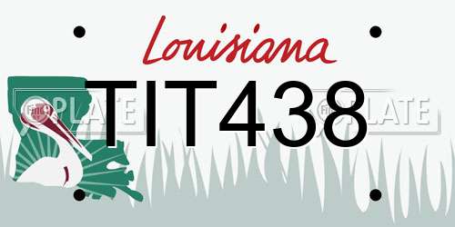 TIT438 Louisiana License Plate