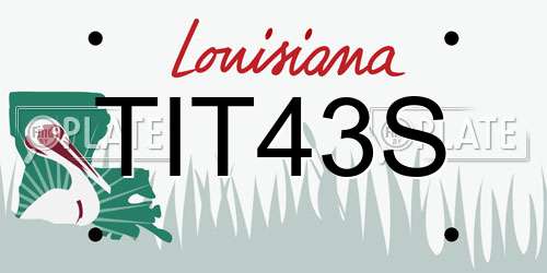 TIT43S Louisiana License Plate