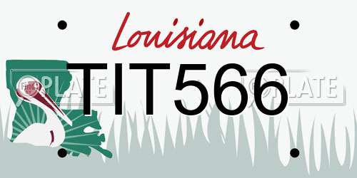 TIT566 Louisiana License Plate