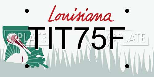 TIT75F Louisiana License Plate