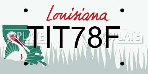 TIT78F Louisiana License Plate