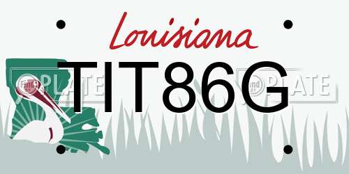TIT86G Louisiana License Plate