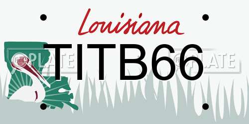 TITB66 Louisiana License Plate