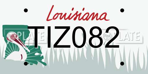TIZ082 Louisiana License Plate