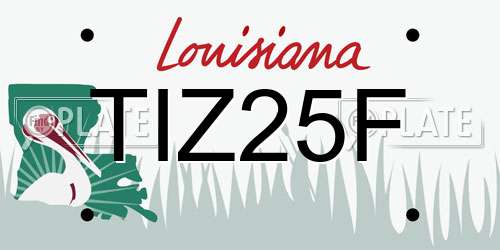 TIZ25F Louisiana License Plate