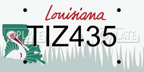 TIZ435 Louisiana License Plate
