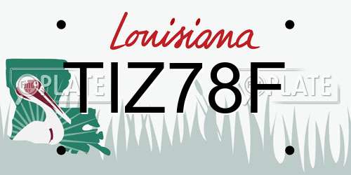 TIZ78F Louisiana License Plate