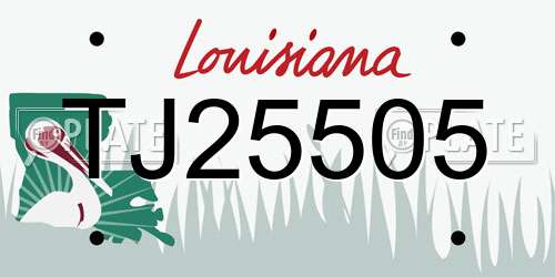 TJ25505 Louisiana License Plate