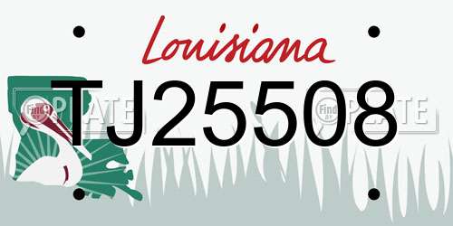 TJ25508 Louisiana License Plate