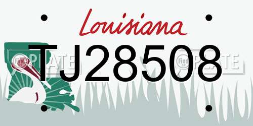 TJ28508 Louisiana License Plate