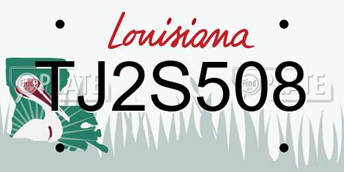 TJ2S508 Louisiana License Plate