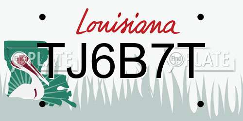 TJ6B7T Louisiana License Plate