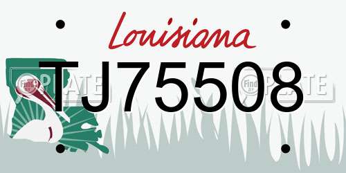 TJ75508 Louisiana License Plate