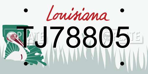 TJ78805 Louisiana License Plate