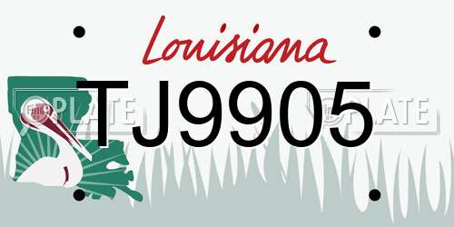 TJ9905 Louisiana License Plate