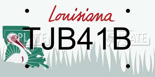 TJB41B Louisiana License Plate