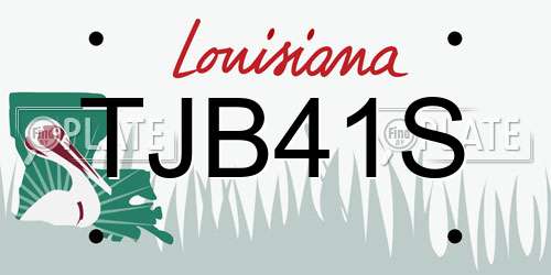 TJB41S Louisiana License Plate