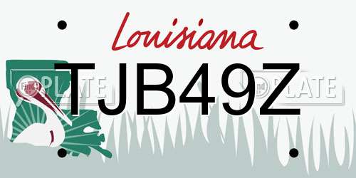 TJB49Z Louisiana License Plate