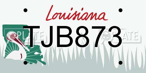 TJB873 Louisiana License Plate