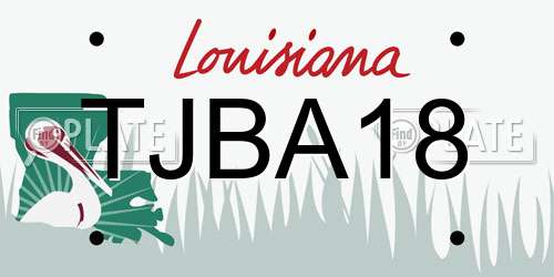 TJBA18 Louisiana License Plate