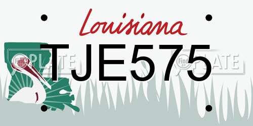 TJE575 Louisiana License Plate