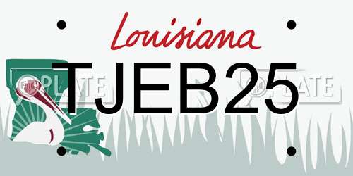 TJEB25 Louisiana License Plate