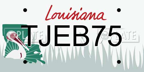 TJEB75 Louisiana License Plate