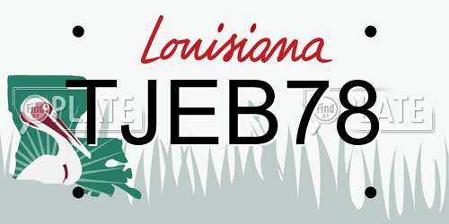 TJEB78 Louisiana License Plate
