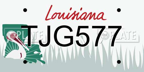 TJG577 Louisiana License Plate